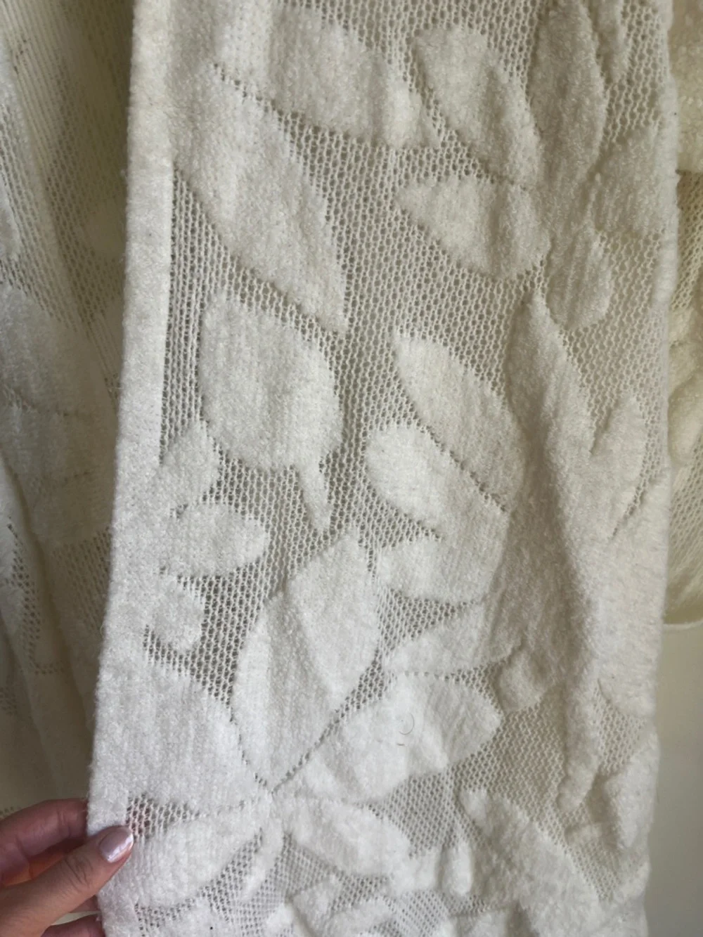 Anthropologie Akemi + Kin Women's Open Front Knit Poncho Shrug Cream One Size - Picture 6 of 8